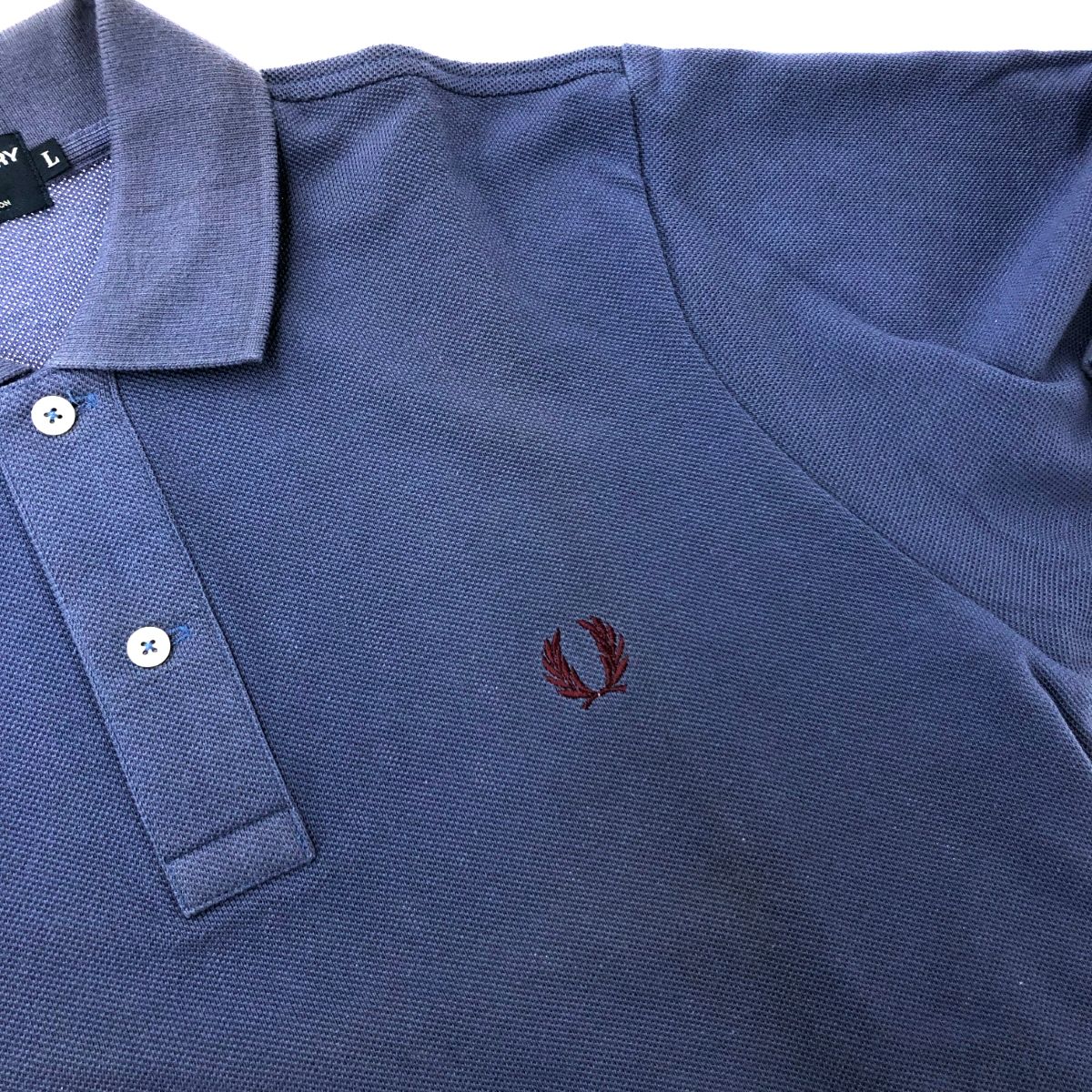 FRED PERRY フレッドペリー 長袖ポロシャツ サイズ:L ブルー メンズ 