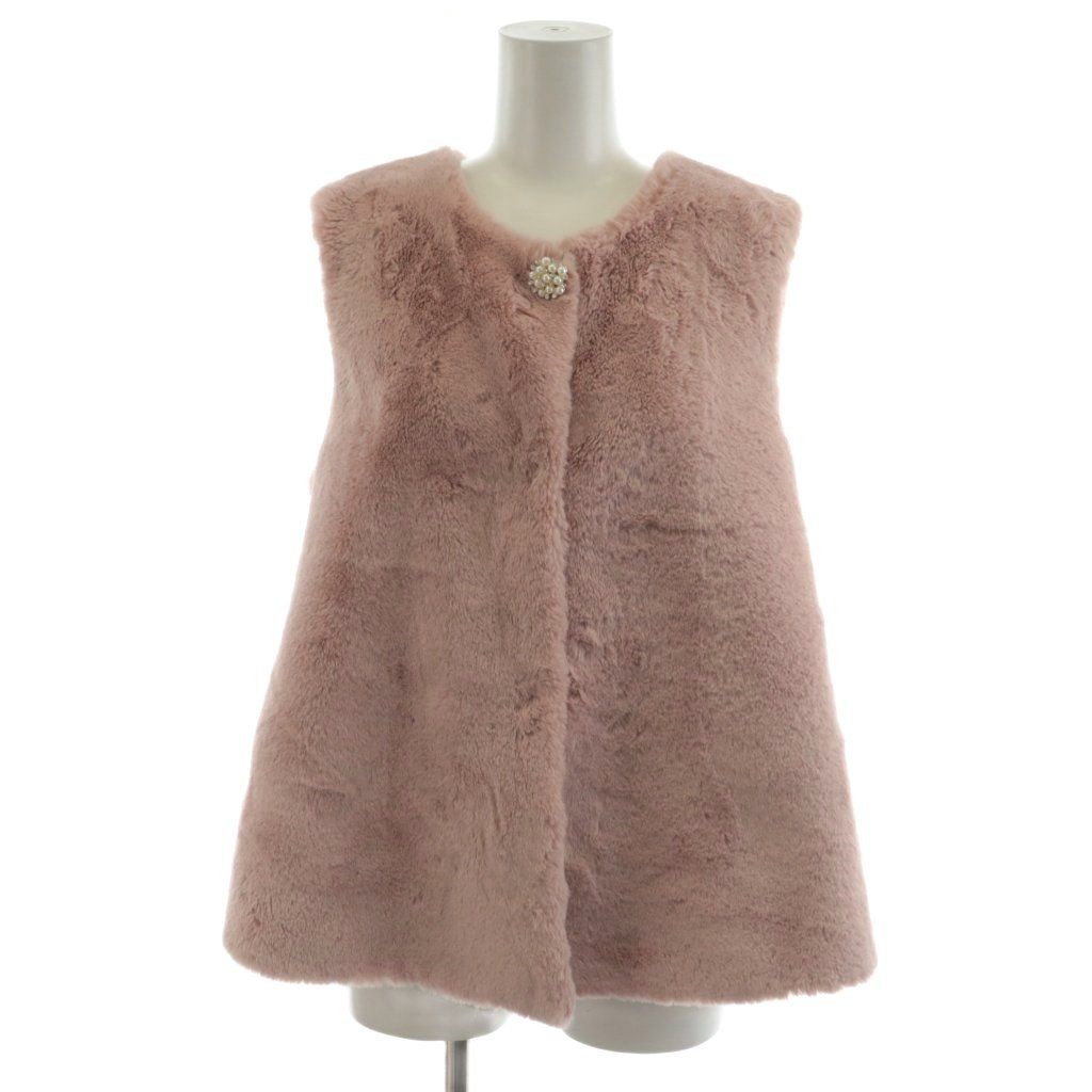 エムズグレイシー M'S GRACY ベスト フェイクファー パールボタン 38