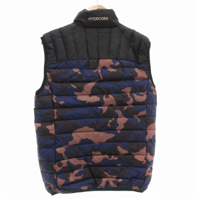 ハイドロゲン HYDROGEN ダウンベスト M ジップアップ 迷彩柄 カモフラ