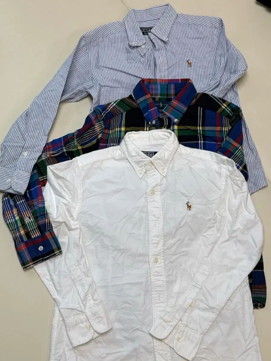 ポロ ラルフローレン シャツ ストライプ CHECK 白 140 150 まとめ