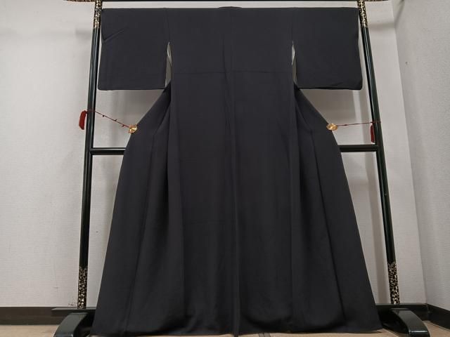 平和屋着物 上質な色無地 藍鉄色 正絹 ph