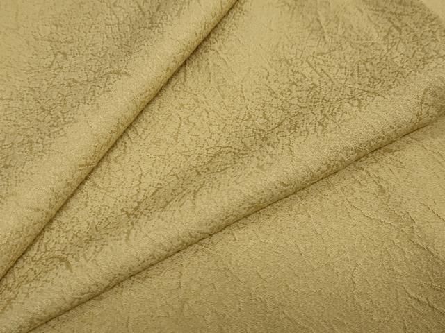 平和屋着物●上質な色無地 霞地紋 黄橡色 正絹 ud