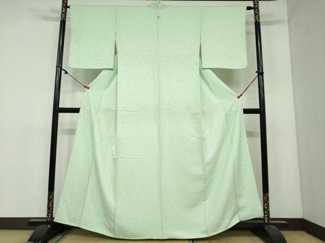 平和屋着物 上質な色無地 草花地紋 夏虫色 正絹 ud