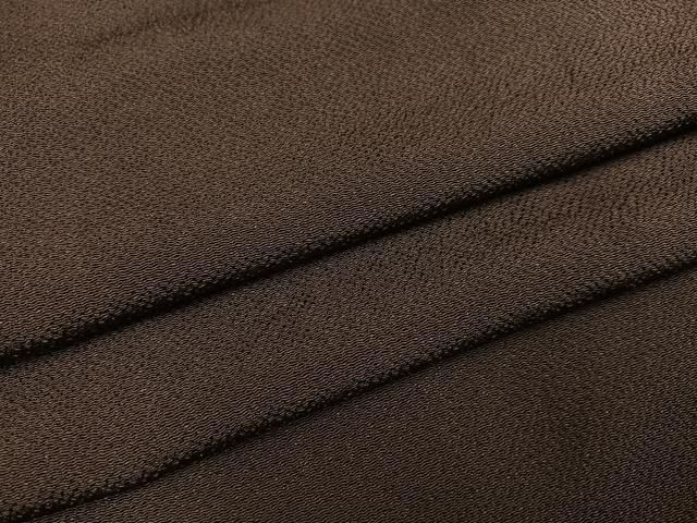 平和屋着物●上質な色無地 赤墨色 鬼しぼ縮緬 正絹 ph