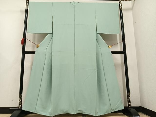 平和屋着物 京加賀友禅 百貫達雄 色無地 裏葉柳色 正絹 ph