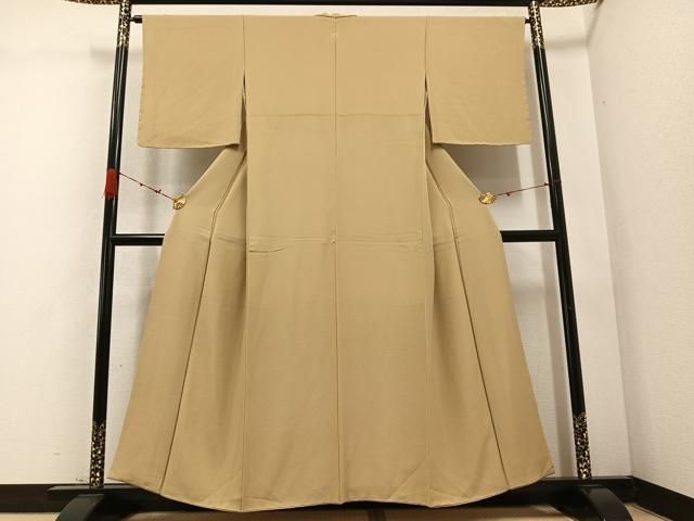 平和屋着物●上質な色無地 枯色 正絹 ♥ ph