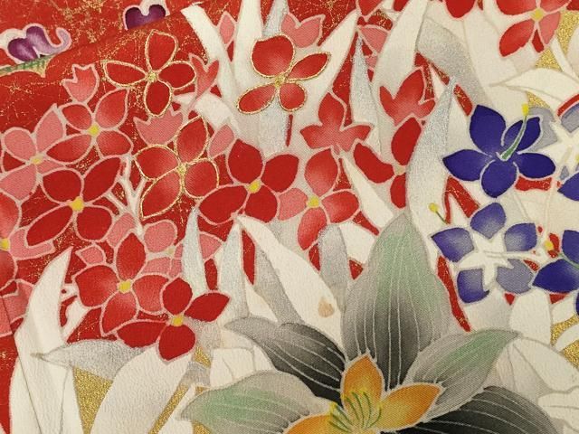 平和屋着物○豪華黒留袖 駒刺繍 草花文 正絹 逸品 CAAY1865ev - メルカリ