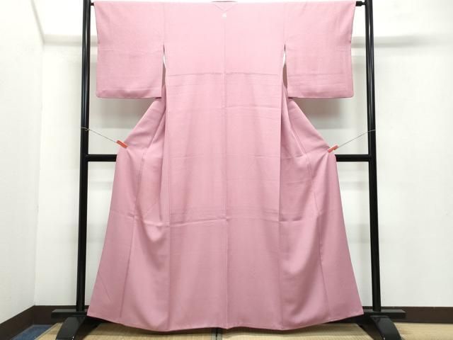 平和屋着物 洗える最 着物 色無地 薄紅梅色 英 はなぶさ謹製 vf