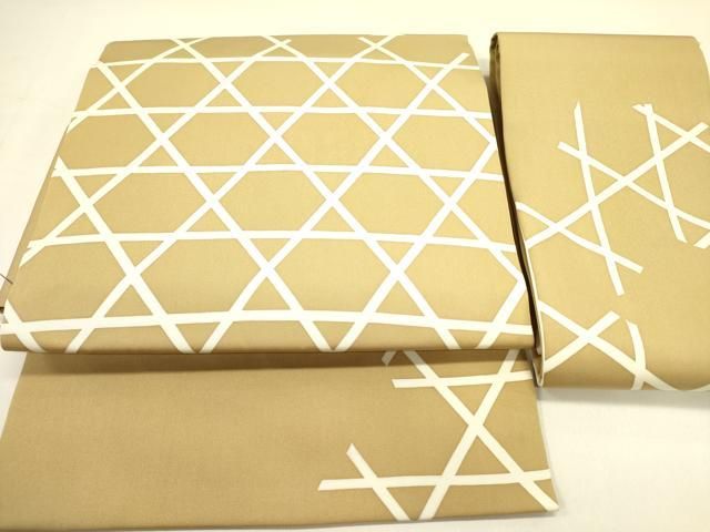 平和屋着物●塩瀬 つけ帯 籠目文 正絹 op