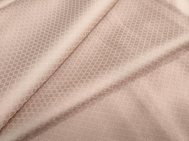 平和屋着物●上質な色無地 松皮菱地紋 水柿色 さが美扱い 正絹 ud