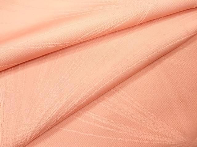 平和屋着物 上質な色無地 松葉地紋 珊瑚色 正絹 fe