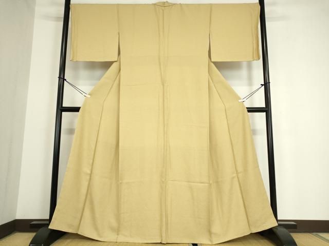 平和屋着物 上質な色無地 霞地紋 浅黄色 正絹 az