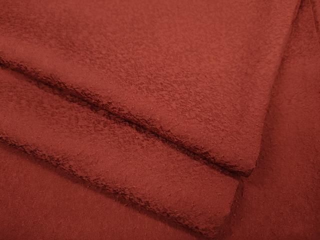 平和屋着物●上質な色無地 紋意匠 銀朱色 正絹 ut