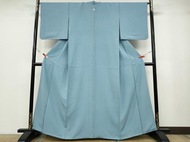 平和屋着物 上質な色無地 作家物 霞地紋 勿忘草色 正絹 ut