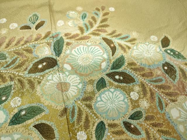 平和屋着物○訪問着 絞り 辻が花 暈し染め 金彩 正絹 逸品 DAAZ0683ps