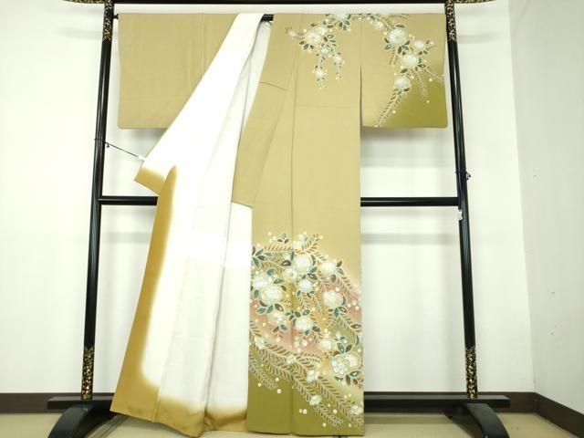 平和屋着物○訪問着 絞り 辻が花 暈し染め 金彩 正絹 逸品 DAAZ0683ps