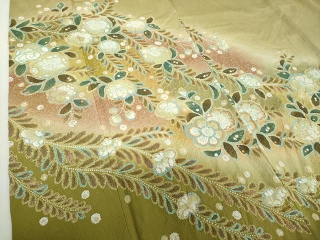 平和屋着物○訪問着 絞り 辻が花 暈し染め 金彩 正絹 逸品 DAAZ0683ps