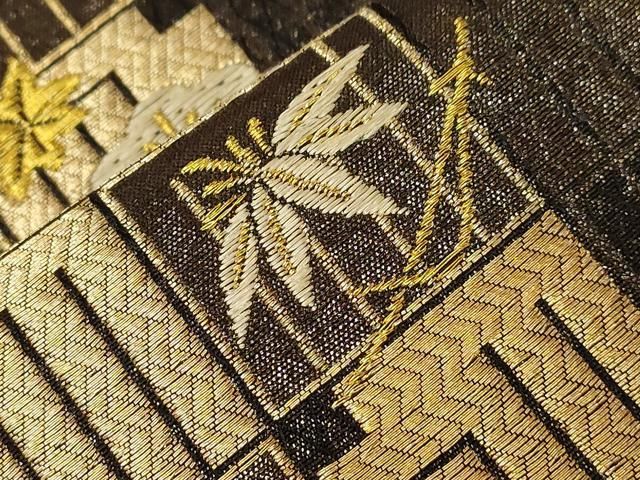 平和屋着物○六通柄袋帯 源氏香吹寄せ花文 金糸 正絹 逸品 CABA2314dy