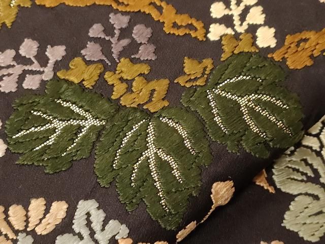 平和屋着物●六通柄袋帯　唐織　草花文　金糸　正絹　逸品　CABA2326dy 平和屋着物○六通柄袋帯 唐織 草花文 金糸 正絹 逸品 CABA2326dy