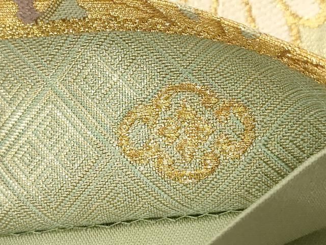 平和屋着物○六通柄袋帯 唐織 彩寛文 金糸 三越扱い 正絹 逸品