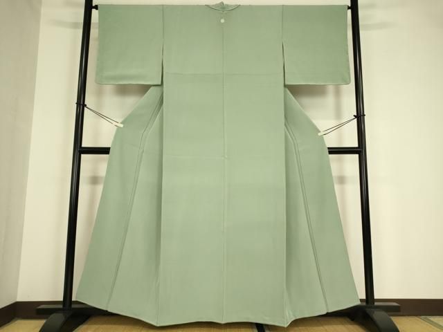 平和屋着物 上質な色無地 薄青色 正絹 az