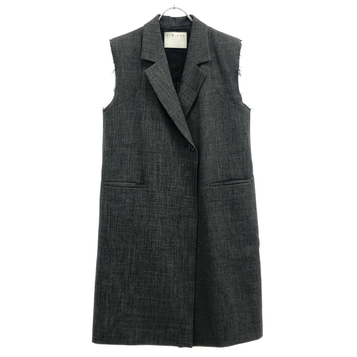 RIM ARK リムアーク Hollow out vest カットオフロングジレベスト 0280 グレー 38