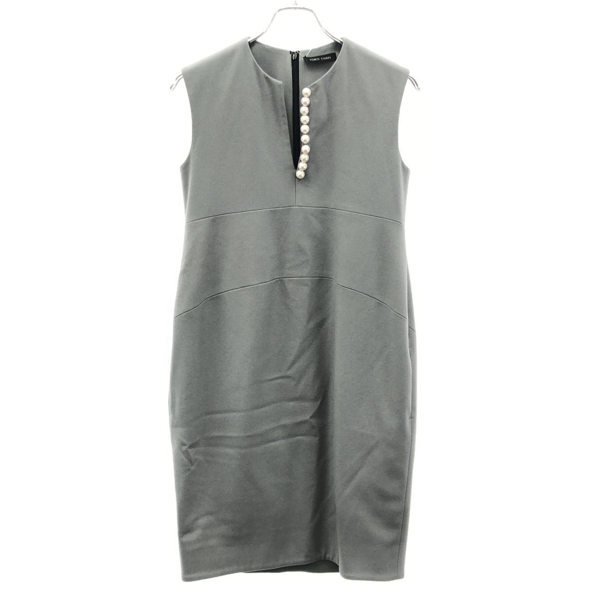 YOKO CHAN ヨーコチャン ノースリーブパールワンピース YCD 419 514 グレー 38