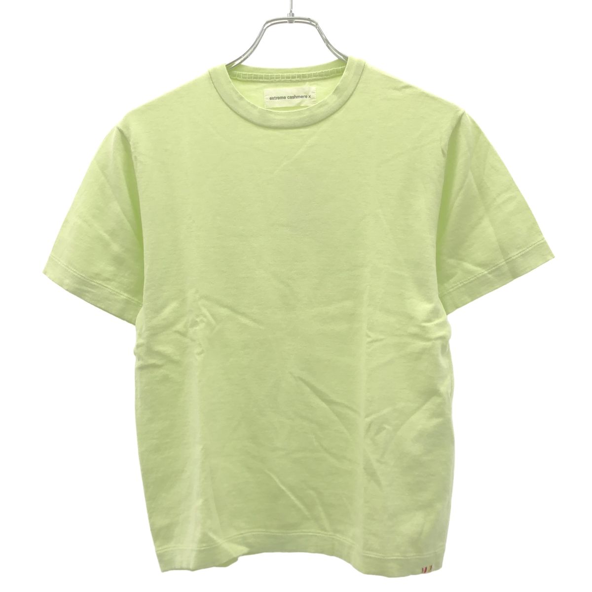 extreme cashmere エクストリームカシミヤ コットンカシミヤニットTシャツ ライムグリーン