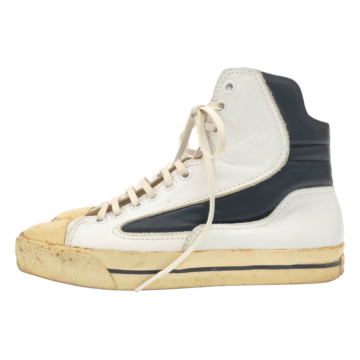 Dior HOMME ディオールオム 09AW ハイカットレザースニーカー ホワイト