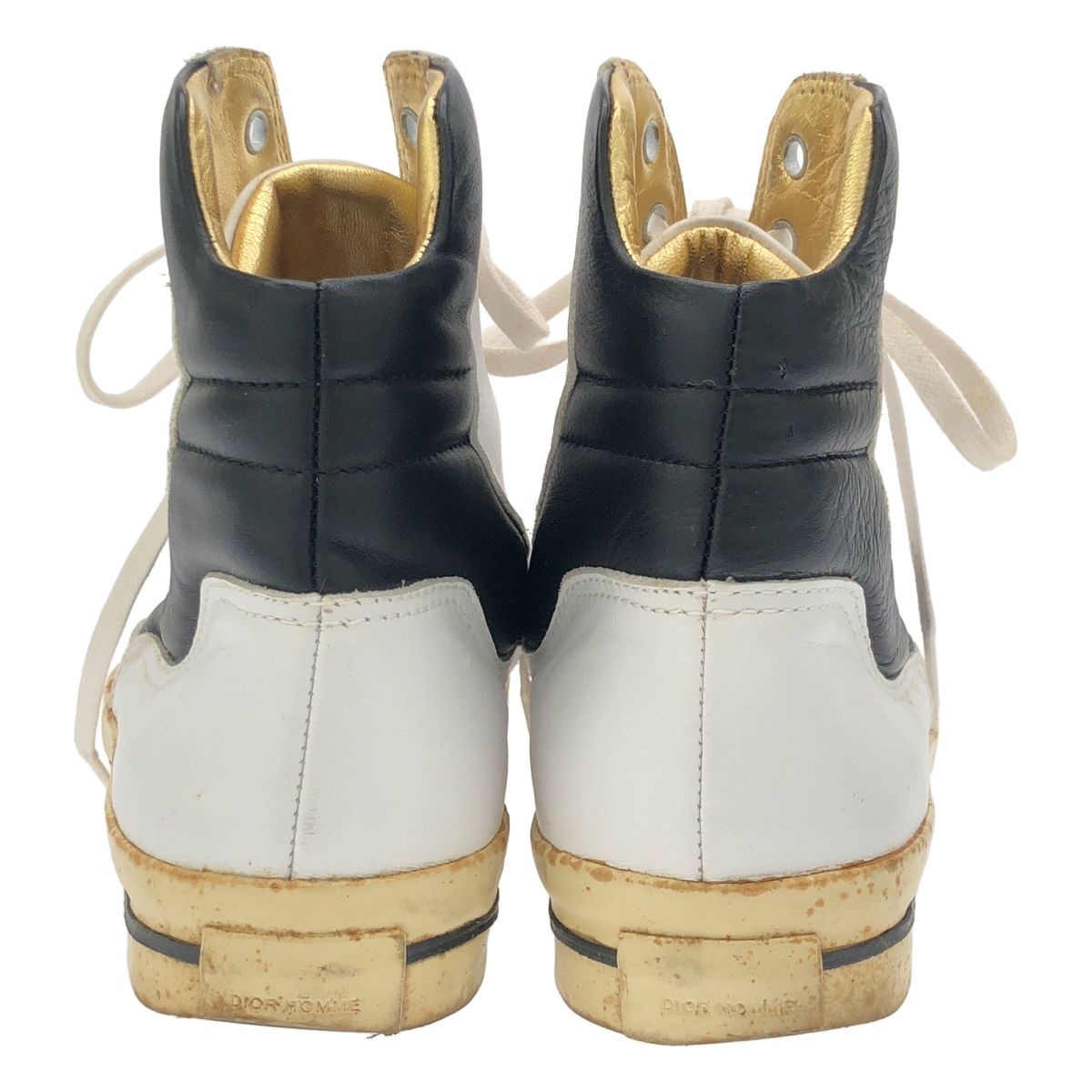 Dior HOMME ディオールオム 09AW ハイカットレザースニーカー ホワイト