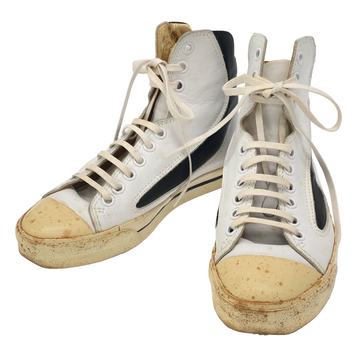 Dior HOMME ディオールオム 09AW ハイカットレザースニーカー ホワイト