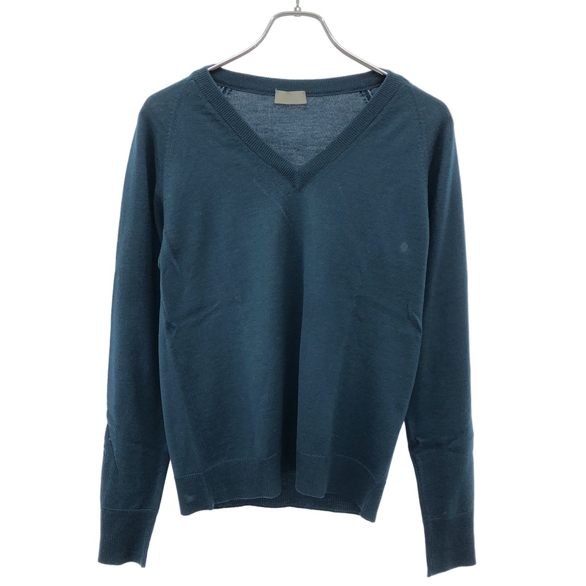 Dior HOMME ディオールオム 2005 AW 爪痕 Vネックダメージニットセーター ブルー系 S