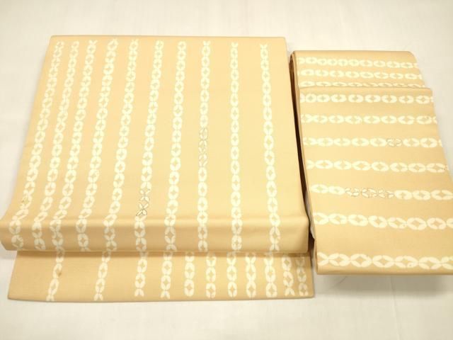 平和屋着物 塩瀬 つけ帯 七宝文 金彩 正絹 cm