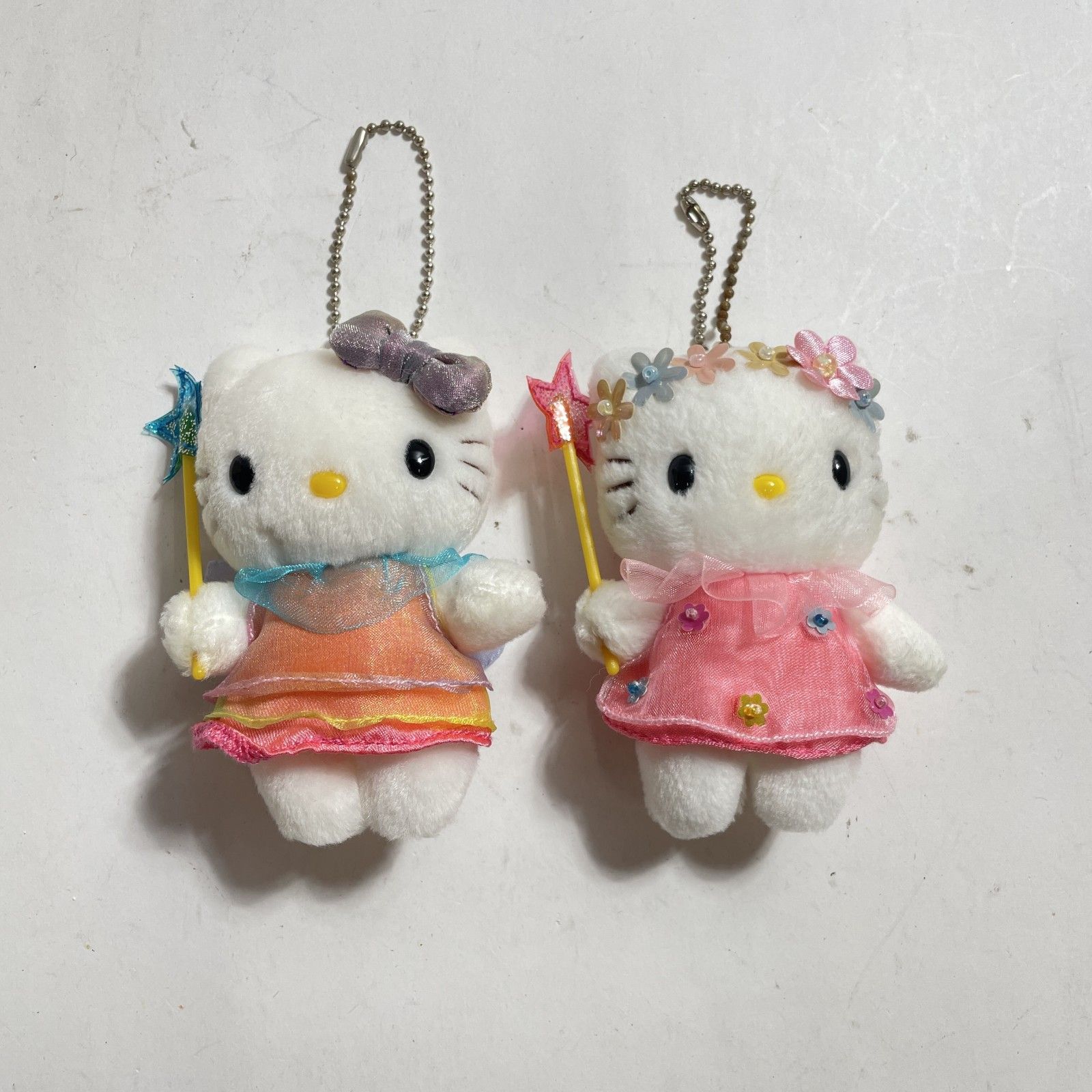 SANRIO サンリオ ハローキティ フェアリーキティ 2点 まとめ 虹 妖精 チャーム マスコット ストラップ 全長10㎝ 2000年 0 01 kg
