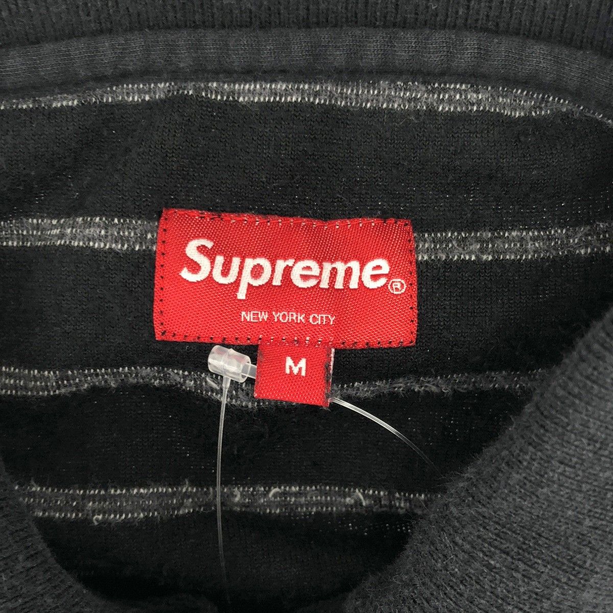 Supreme シュプリーム 16AW Striped Velour L/S Polo ロングスリーブボーダーポロシャツ  ブラック M Supreme シュプリーム 16AW Striped Velour L/S Polo ロングスリーブ