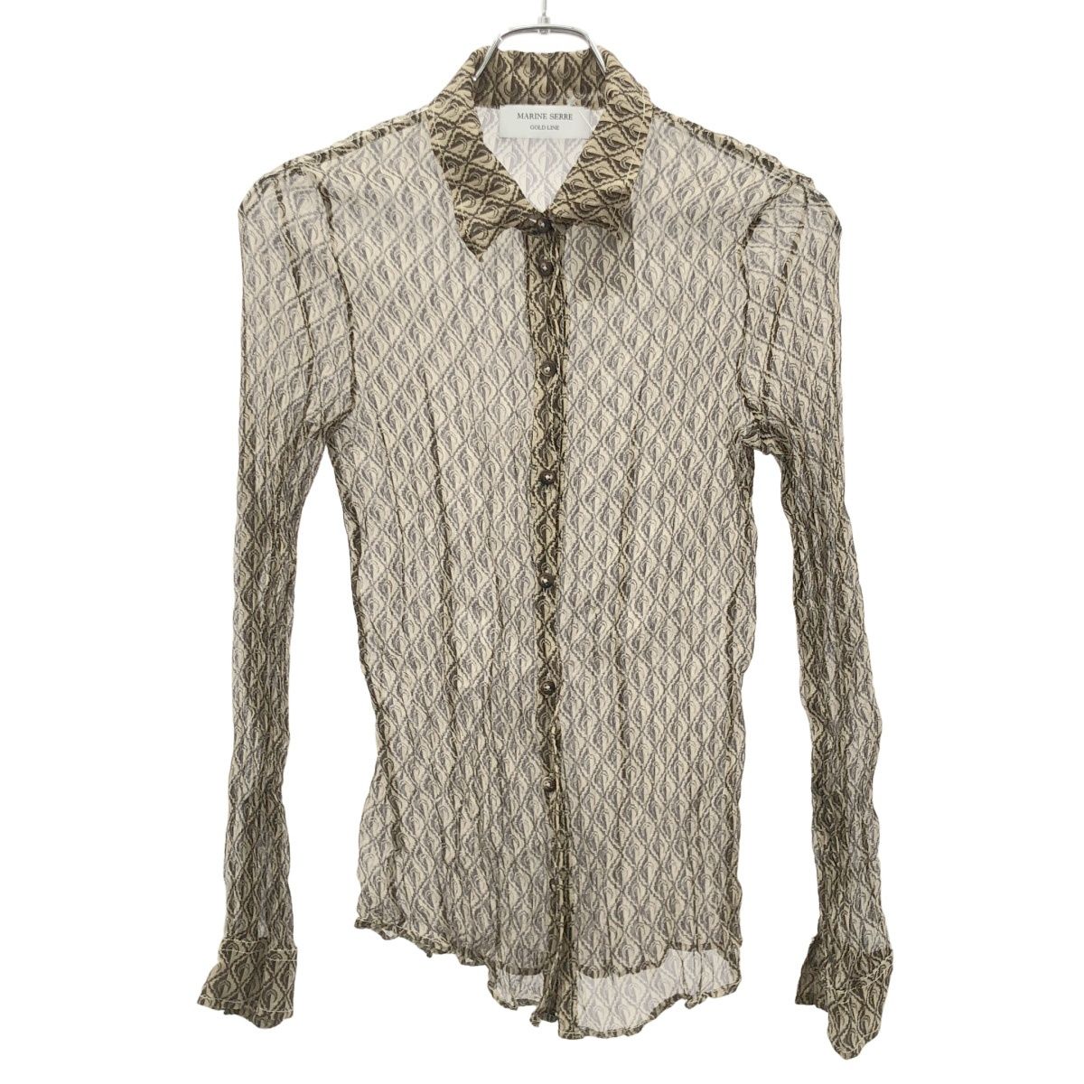 Marine Serre マリーン セル ムーンシアーシャツ ベージュ