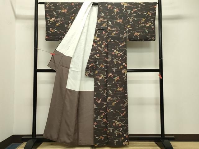  平和屋着物 上質な小紋 型染め 枝梅花文 正絹 gh 小紋 着物