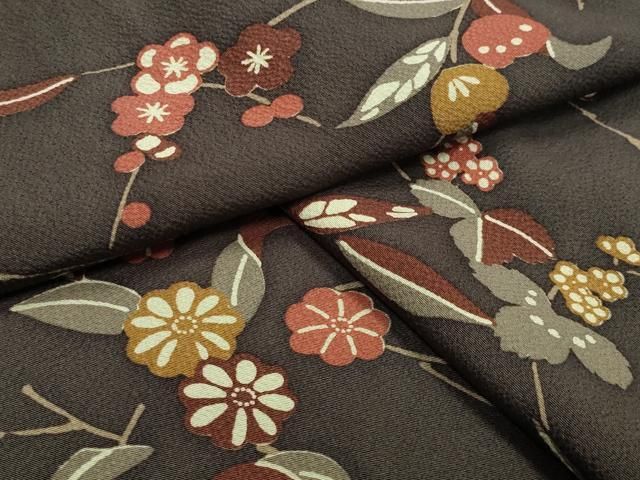 平和屋着物 上質な小紋 型染め 枝梅花文 正絹 gh