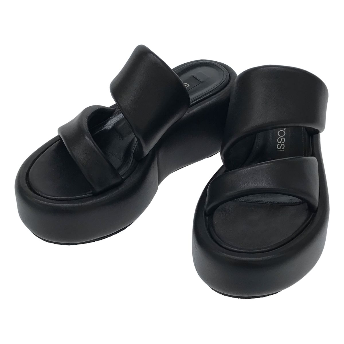 sergio rossi セルジオ ロッシ オープントゥ プラットフォームサンダル B 07790 ブラック 36