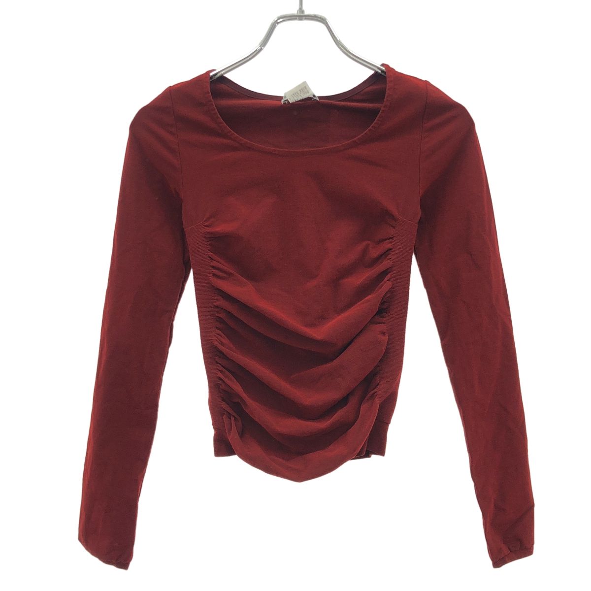 ISSEY MIYAKE イッセイミヤケ 10AW ギャザーロングスリーブトップス IM03JK510 レッド 2 ISSEY MIYAKE イッセイミヤケ 10AW ギャザーロングスリーブトップス