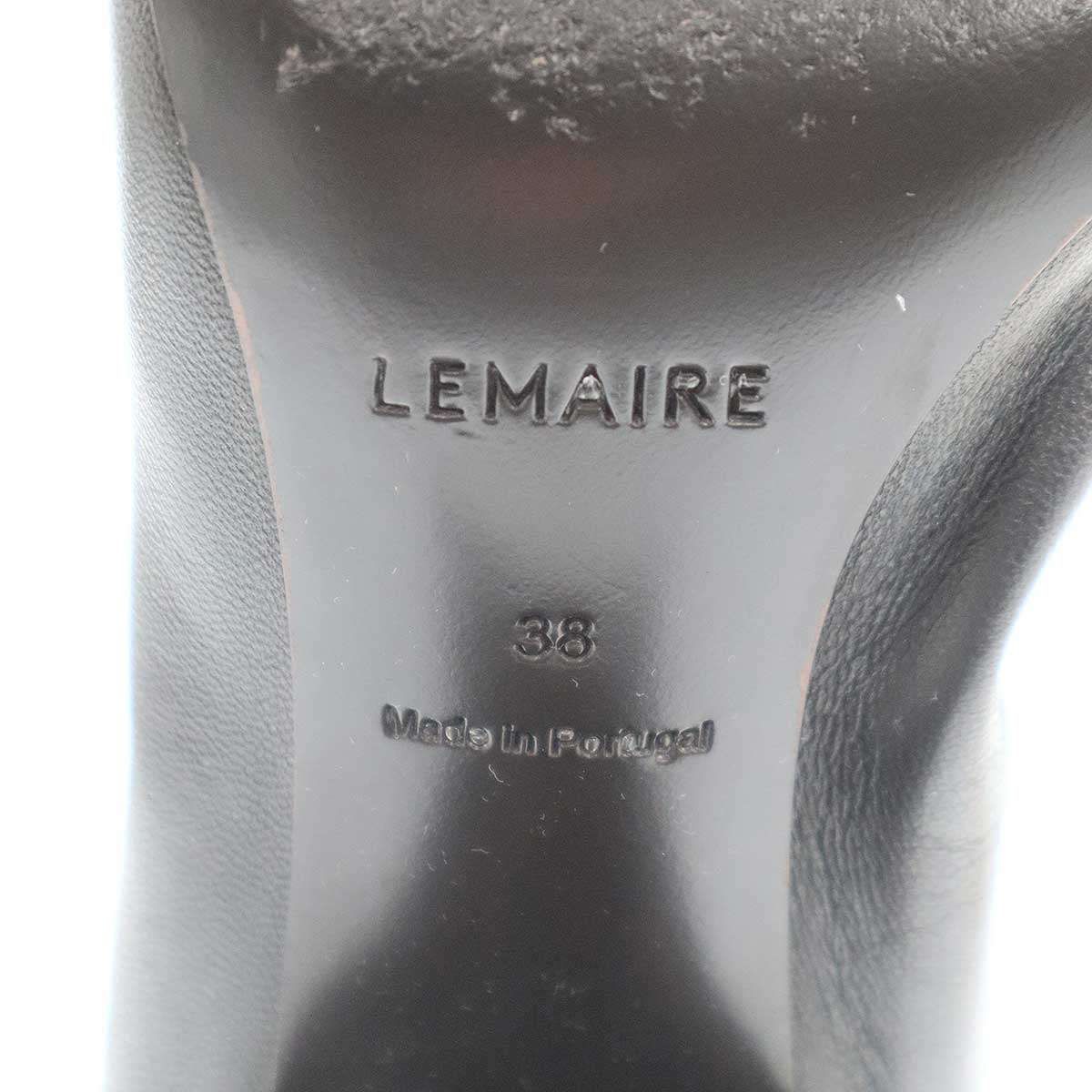 LEMAIRE ルメール スクエア バレリーナ ヒールパンプス ブラウン 38