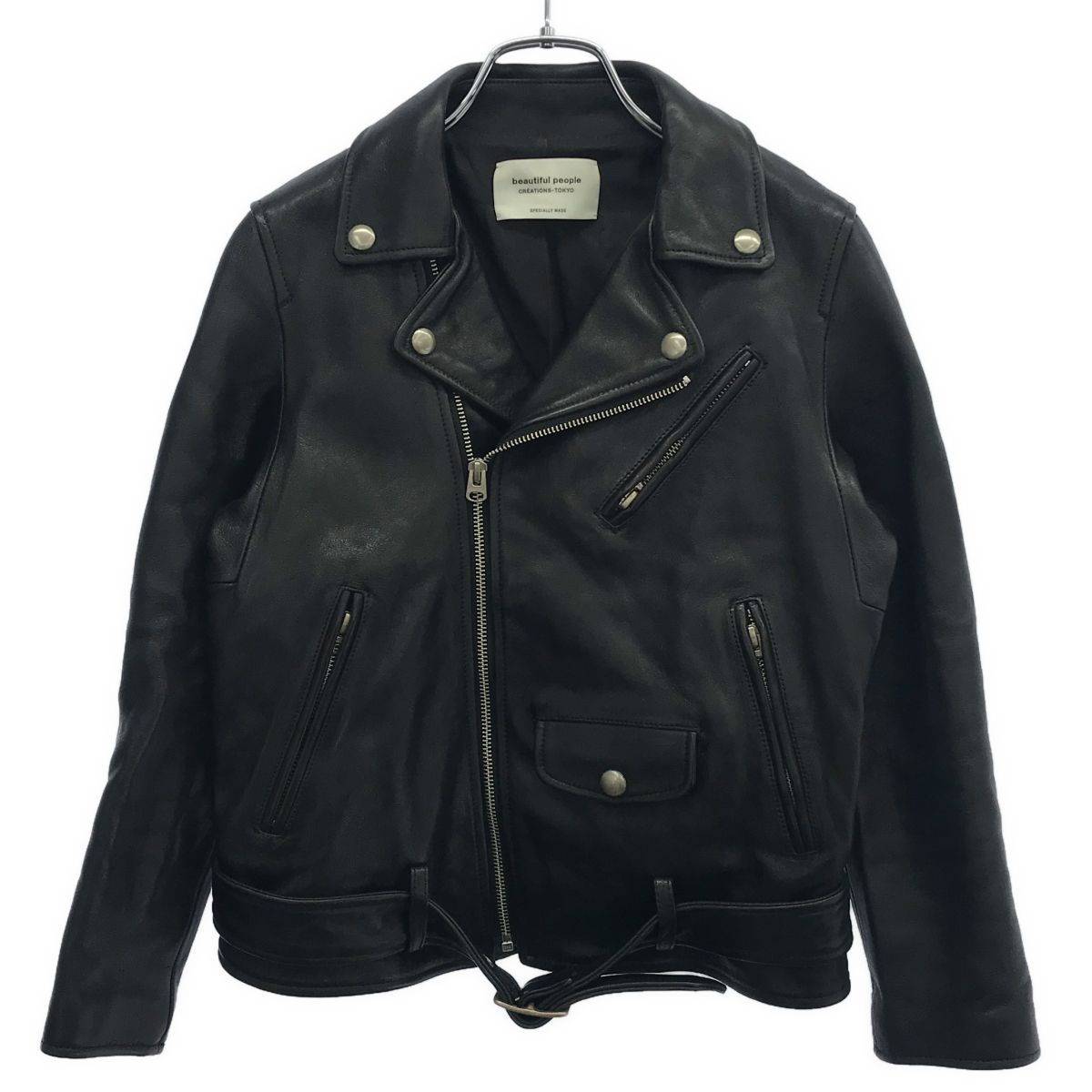 beautiful people ビューティフルピープル ヴィンテージレザー ダブル ライダースジャケット ブラック 140