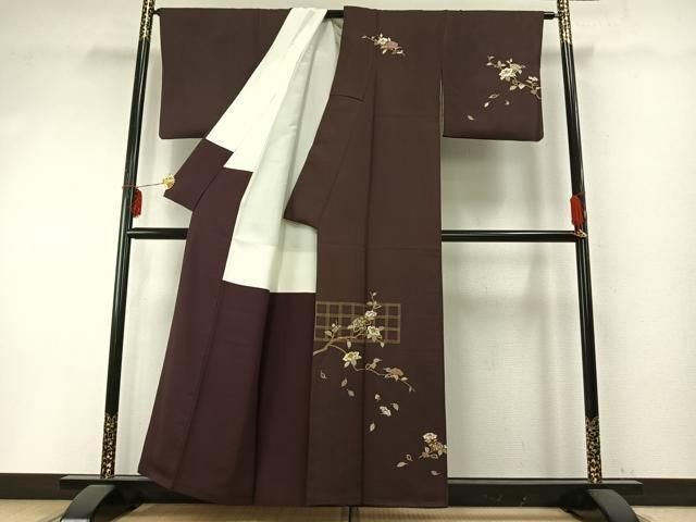 平和屋着物○訪問着 刺繍 枝花文 金彩 正絹 逸品 AABD0743fy - メルカリ