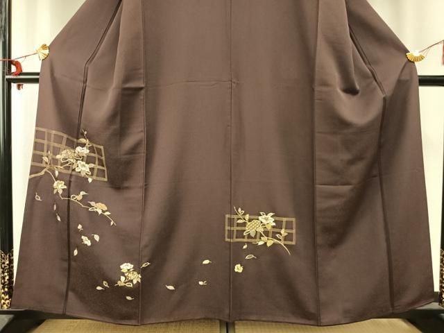 平和屋着物○訪問着 刺繍 枝花文 金彩 正絹 逸品 AABD0743fy - メルカリ