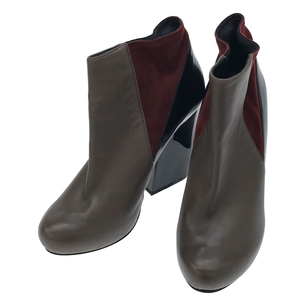 PIERRE HARDY ピエールアルディー レザーヒールブーツ ブラウン 37