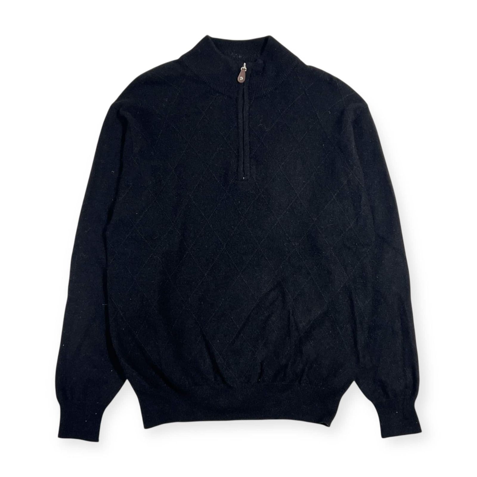 カシミヤ100% Vintage Club ヴィンテージクラブ デザイン ハーフジップ 