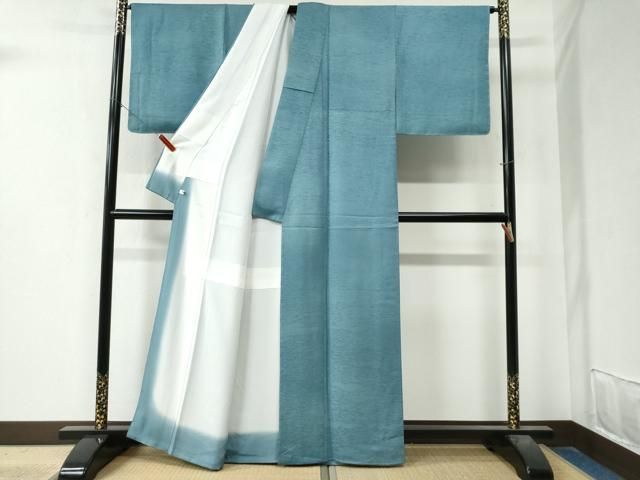 平和屋着物○上質な色無地 霞地紋 新橋色 正絹 逸品 未使用 CAAZ3886yc