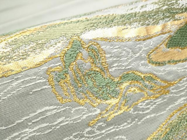 平和屋着物●龍村美術織物　たつむら　六通柄　本袋帯　涼風窓下錦　金糸　正絹　逸品　CABB0402hy 平和屋着物○龍村美術織物 たつむら 六通柄 本袋帯 涼風窓下錦 金糸