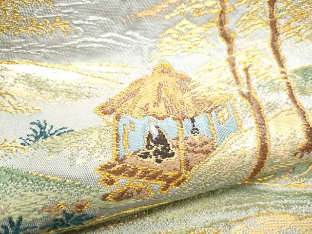 平和屋着物○龍村美術織物 たつむら 六通柄 本袋帯 涼風窓下錦 金糸