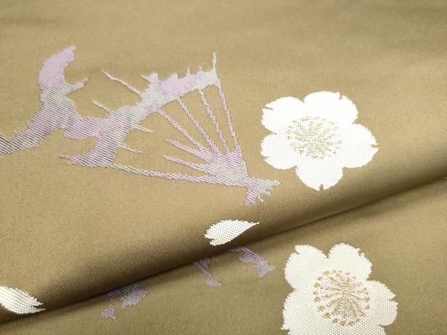 平和屋着物○世界的人形師 辻村寿三郎 ジュサブロー 六通柄袋帯 舞桜文